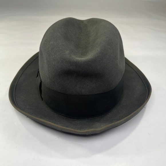 Vtg Royal Stetson Fedora Hat Gray Fur Felt John R. Stetson Co. Ribbon Mens Dress - Picture 9 of 15